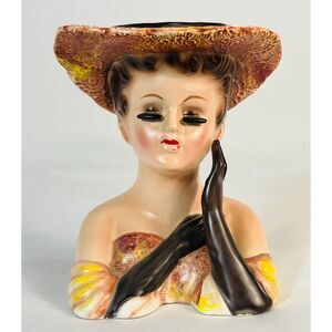 Vintage Lefton Lady Head Vase Japan 4228